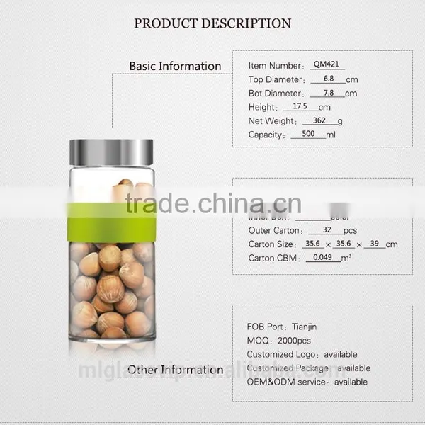 Glass Food Storage Vacuum Container With Stainless Lid QM421 photo-2