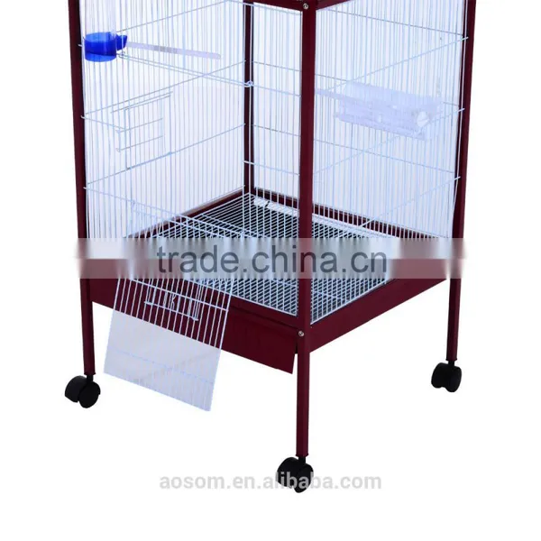 Pawhut Maroon White Metal Parrot Cage photo-5