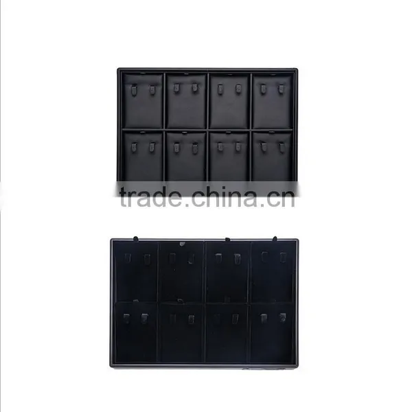 Chinese Factories Wholesale Custom Luxury Leather Eight Earrings Box, Black Beautiful Display Box photo-2