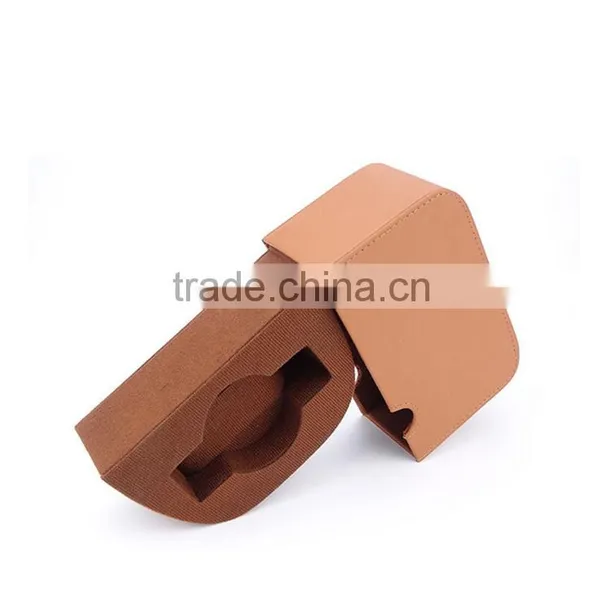 Chinese Factories Wholesale Custom High-grade Leather Watch Box, Brown Abnormity Gift Box photo-3