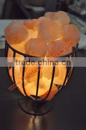 UNIQUE WROUGHT IRON SALT LAMPS WITH SALT CHUNKS photo-3