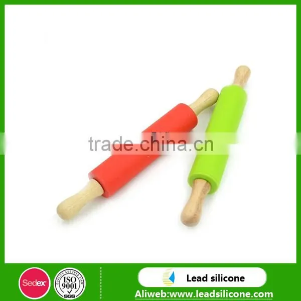 No-stick Silicone Rolling Pin With Wooden Handle photo-2