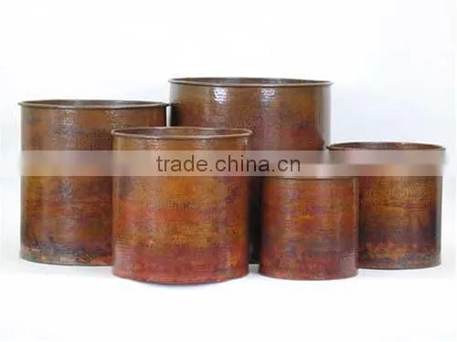 Copper Planters With Hammered Finish ,assorted Sizes and Shape Availabe Customised Feature photo-2