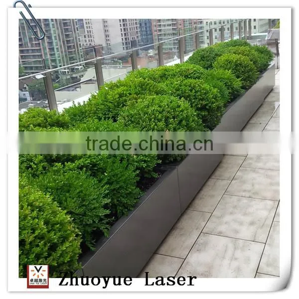 Steel Cube Planter /Brushed Stainless Steel Flower Pots Fabrication/ Metal Flower Pots photo-2