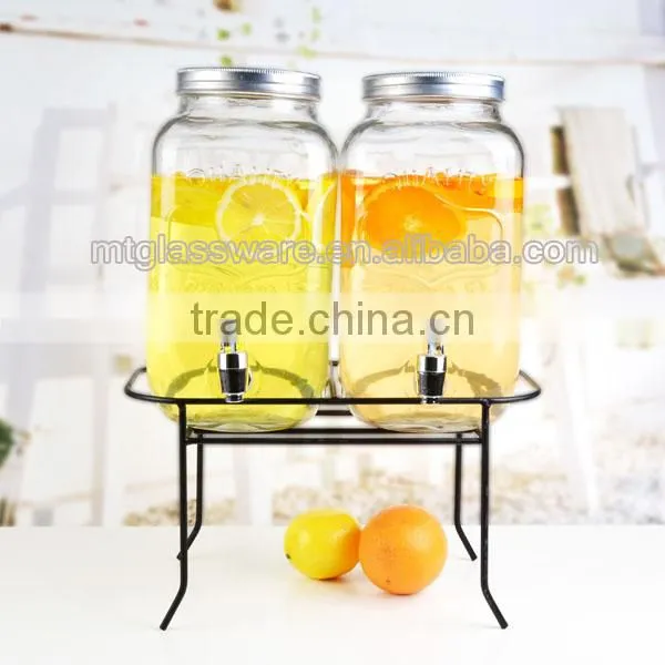 Double Glass Dispenser With Metal Stand or Iron Bucket photo-4