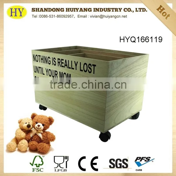 Custom Wood Toy Box With Wheels and Handle photo-2