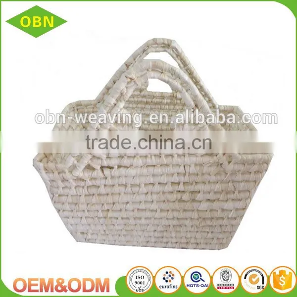 Wholesale China Manufacture Sales Cheap Maize Material Hand Woven Cheap Straw Tote Bag photo-2