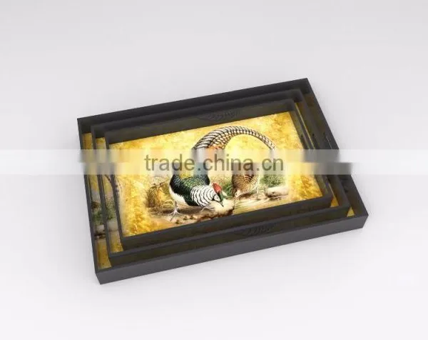 Rectangular Lacquer Tray With Many Patterns, Made in Vietnam photo-2