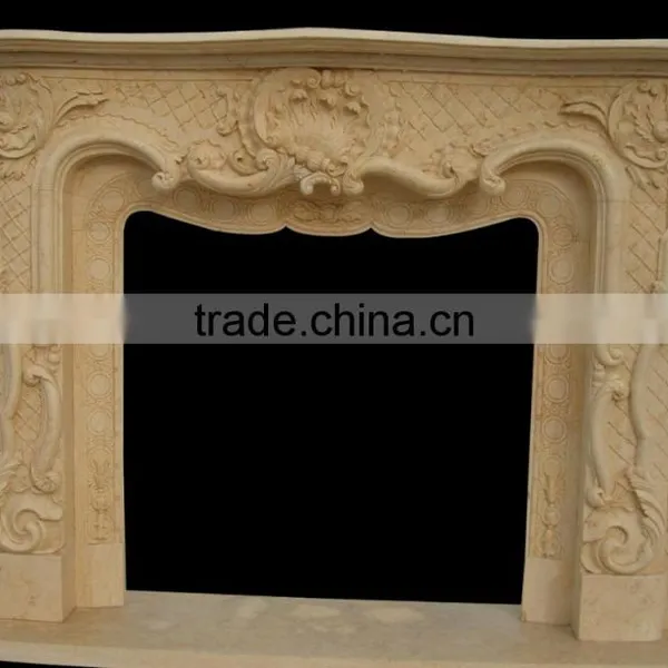 European Palace Style Large Marble Fireplace Mantel photo-3