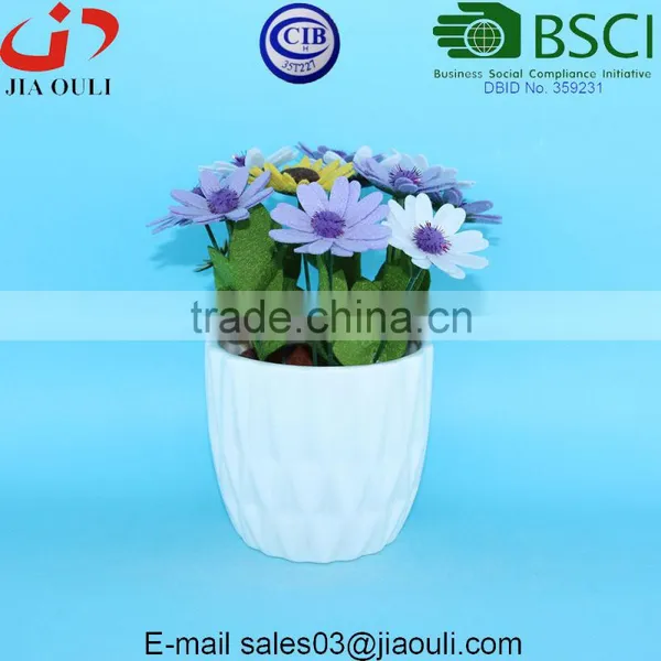 Best Sales Glazed White Ceramic Flower Pots Origami Pot photo-2