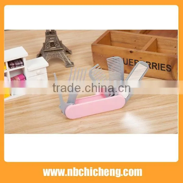 Multifunctional Hair Comb Knife Folding Comb And Mirror Set For Travel photo-2