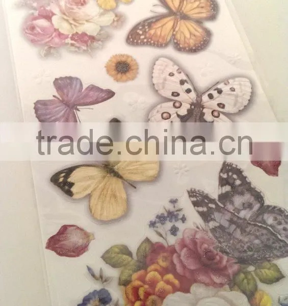 Multi Color Butterfly & Rose Design Sticker, Decorative Shinny Glitter Sticker photo-5