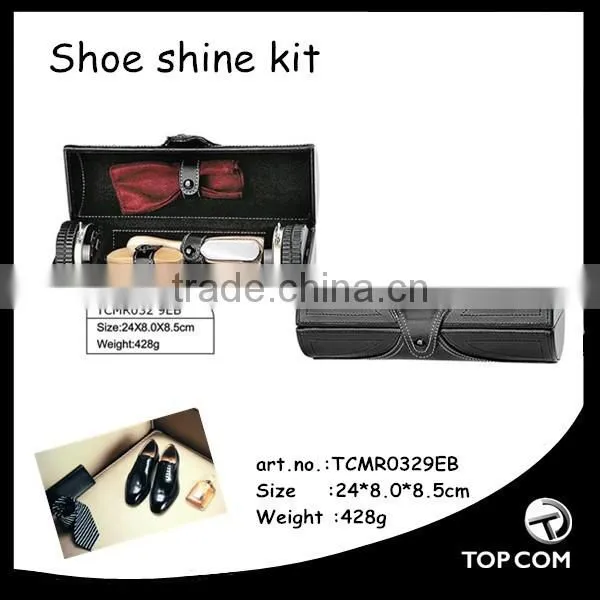 Black Shoe Polish PU Leather Travel Shoe Care Kit photo-5