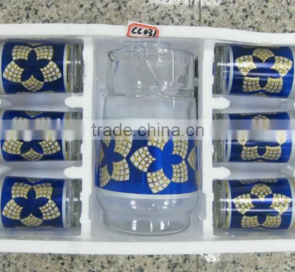 JK004 7pcs Glass Drinking Set With Deco photo-4