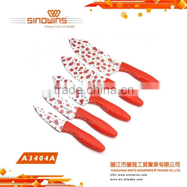 A3404-6 Super Quality 5pcs Stainless Steel Knife Set With Non-stick Coating photo-3
