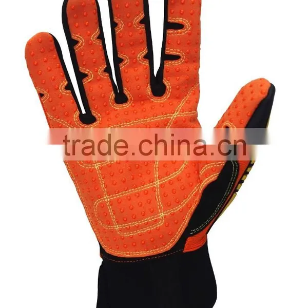 EN388 4232 Oilfield Drilling PVC Dotts Anti Slip Impact Protection Western Safety Work Gloves photo-2