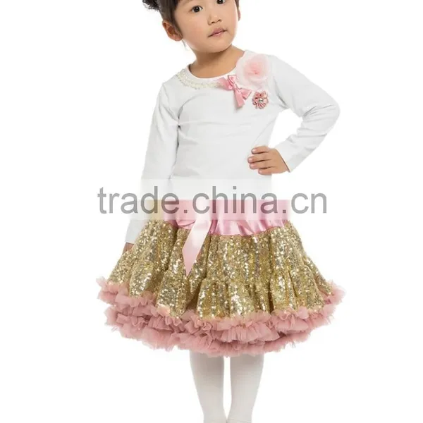 High Quality Girls Sequin Skirt Set,Fluffy Tutu Skirt Set For Girls photo-3