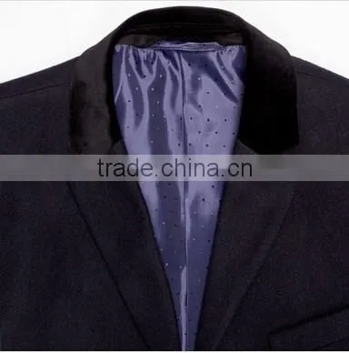 2014 Cheap Price High Fashion Classical Design Black Lapel Slim Fit Mens Cashmere Men Coat photo-4