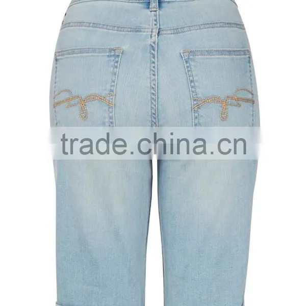 Wholesale Light Wash Girl Casual Shorts Denim Shorts Cotton Shorts Women photo-2