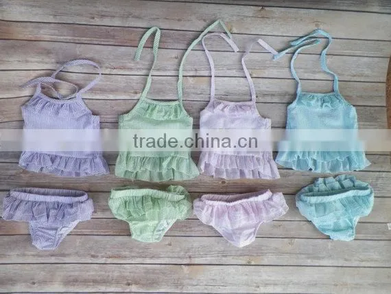 Girl Child Swimsuit Kid Seersucker Swimsuit Kids Swimwear for Girls photo-2