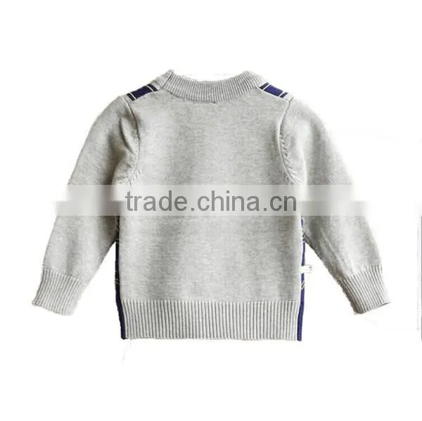 Fashion Style Fake Two Pieces Boys Cotton Sweater photo-3