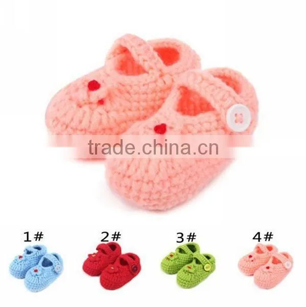 2015 New Design Floral Hand Made Crochet Shoes for Children photo-6