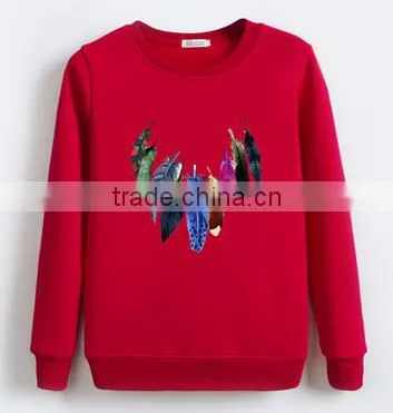 China Oem Cheaper Customized TC65/35fleece 300grm Printed Crewneck Sweatshirt With Good Quality photo-2