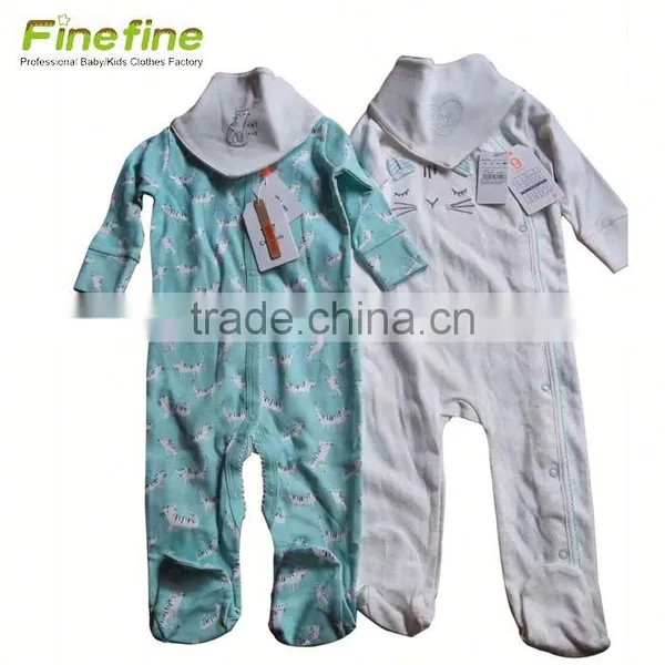 Eco Friendly Cute Model Matching Fabric Baby Rompers photo-3