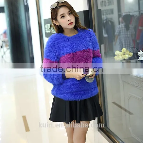 Genuine Real Natural Women's Knitted Rabbit Fur Coat Women Fashional Fur Jacket All-match Sweater Ladies Knit Sweater Pullovers photo-3