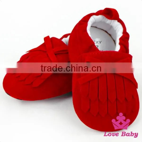Solid Pink Color Newborn Baby Shoes Girl Fancy Baby Girls Prewalker Shoes Wholesale Kids Shoes Baby Moccasins photo-4