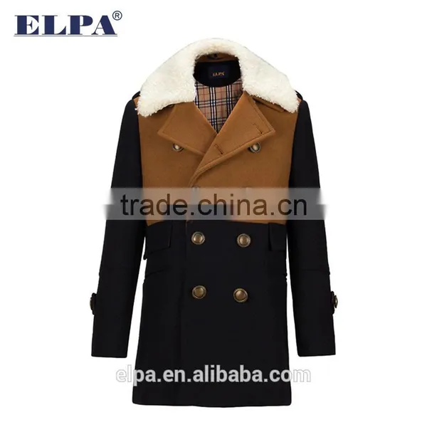 ELPA 2016 Fashion Kid's Coats Latest Design Wool Coat Lambswool Fur Collar Wool Overcoat photo-2