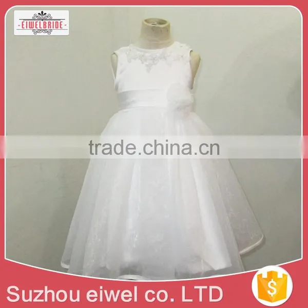 Sleeveless Organza Flower Girl Dress for 2-6 Years Girl