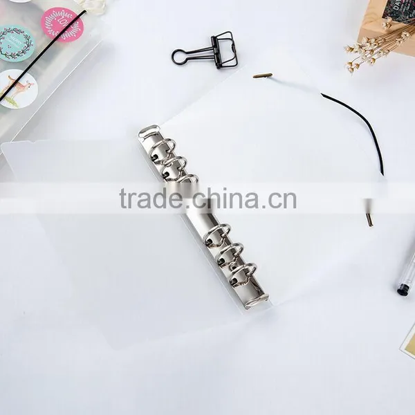 A6 Translucent PP Cover Planner Refillable Text Loose Leaf Planner With Band Notebook Cover photo-3