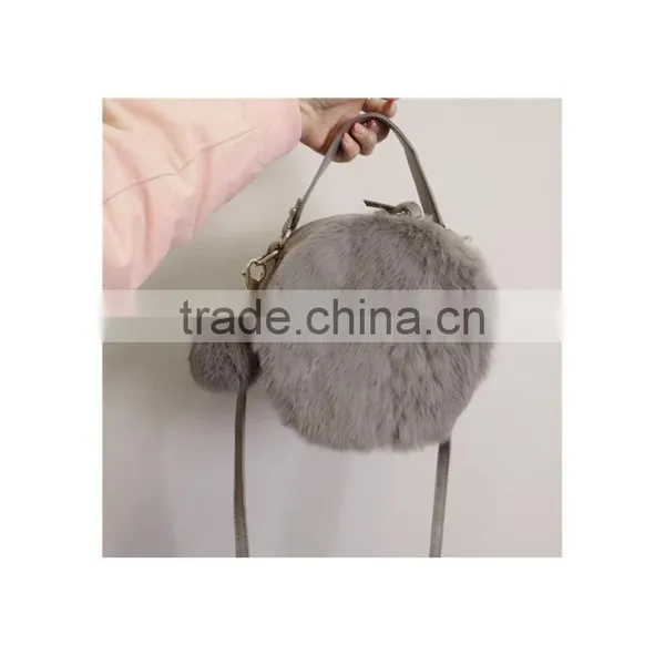 2016 Newest Design Woman Rabbit Fur Handbag Messenger Bag photo-6
