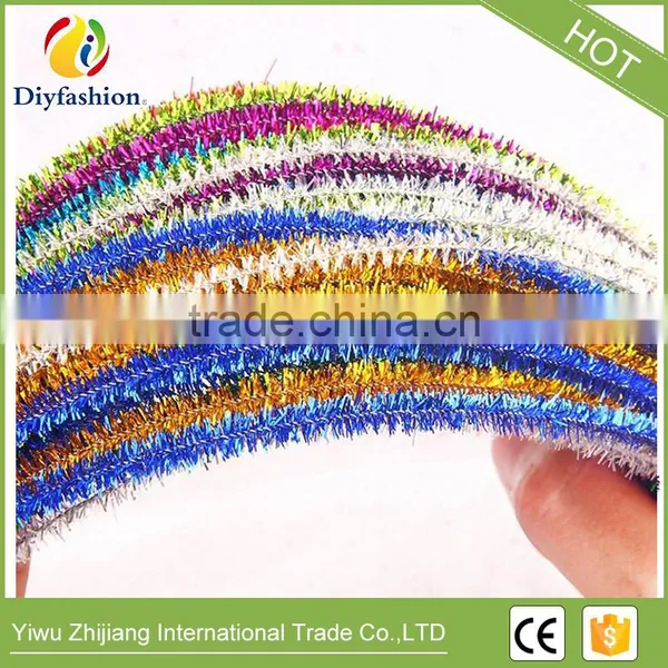 DIY 6MM Glitter Chenille Stems Pipe Cleaners DIY Hand Craft Materials For Creative Kids Toys photo-5