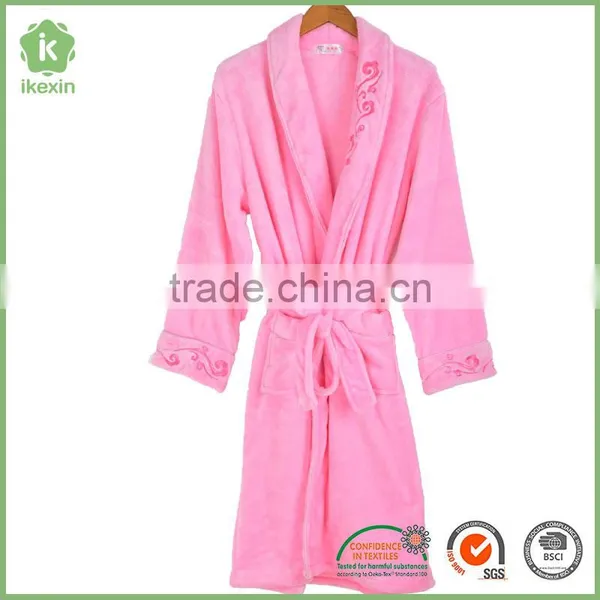 Luxurious Flannel Satin Men Brushed Hemmed Bathrobe Set photo-3