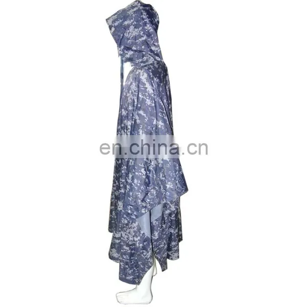 Heavy Duty Long Square Military Hunting Navy Camouflage Rain Poncho Cheap photo-3