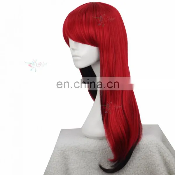 Styler Brand Red Wig Big With Bangs Wavy Hair Women Synthetic Long Red Cosplay Wig photo-3