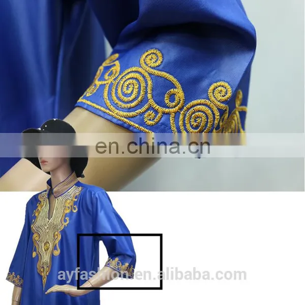 New Brocade Dashiki African Bazin Riche Embroidery Design Dress photo-6