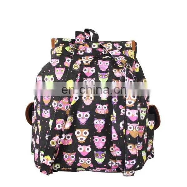 Wholesale Canvas Korea Owl Printing School Backpack photo-4