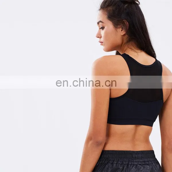 Highly Stretchy Movable Cup Polyester Yoga Ladies Top Sports Wear Plus Size Stylish Sexy Bra With Texting Fabric photo-3