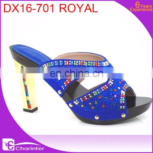 Ladies Shoes With Stones High Heel Slipper African Ladies Shoes photo-4