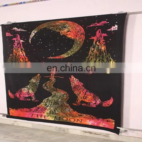 Wholesale 100% Cotton Hippie Psychedelic Sun and Moon Tapestry photo-2