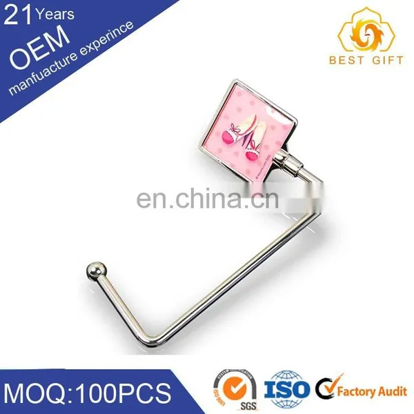 Women Portable Metal Elegant Purse Hanger / Bag Honger With Logo
