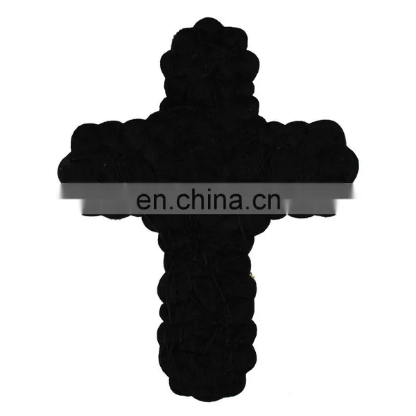 Custom Beading Rhinestones Red Gold Cross Design Sew On Patches photo-2