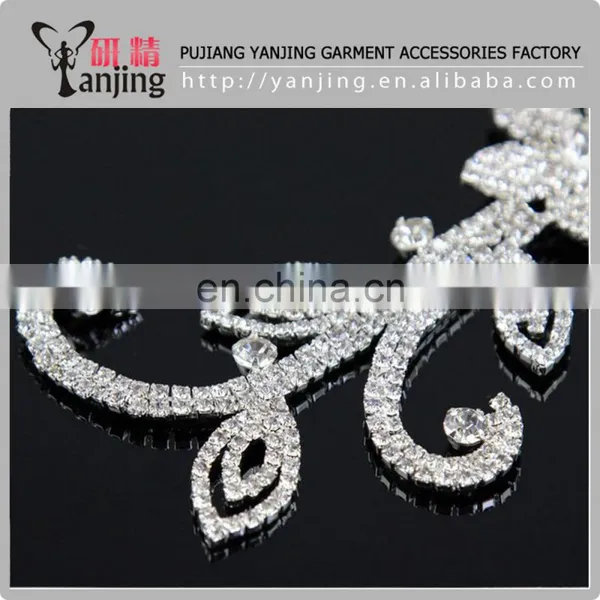 Professional Factory Wholesale Crystal Clear Silver Beaded Rhinestone Applique Sewing Crafts photo-4