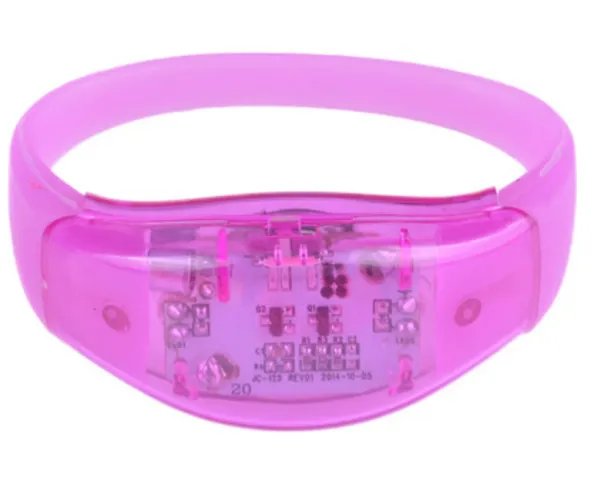 Digital Led Silicone Bracelet Watch Colorful Movement Music Sensor photo-3