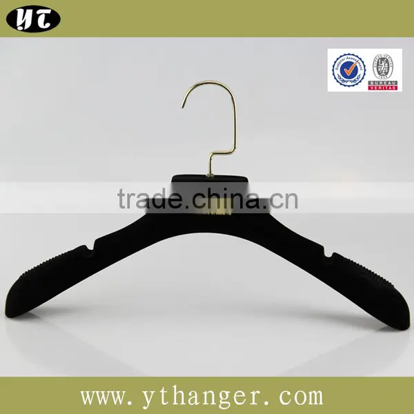 HA7064 Black Flocking Fashionable Coat Hanger Gold Velvet Hanger photo-2