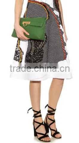 Fashion Grained Leather Clutch Bag Simple Folded Dinner Ladies Hand Bags With Wristlet Strap 2016 Popular Apple Green photo-6