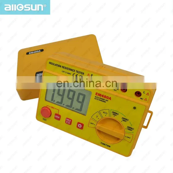 Allosun EM480A Insulation Resistance Tester Portable Voltage AC 600V Professional Tester Resistance Continuity Tester photo-2